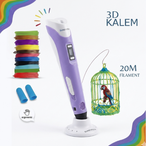 Çok Renkli  3D Kalem (+25 Metre Flament)